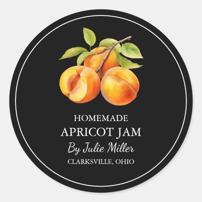 Adesivo Rótulo Simples de Emperramento de Apricot em Casa (Frente)
