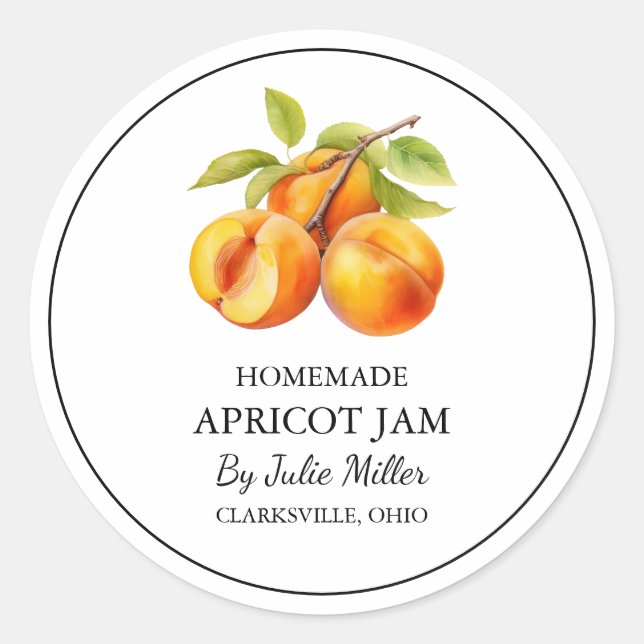 Adesivo Rótulo Simples de Emperramento de Apricot em Casa (Frente)