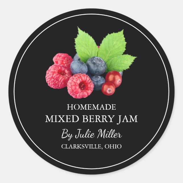 Adesivo Rótulo Simples de Emperramento de Berry Misto (Frente)