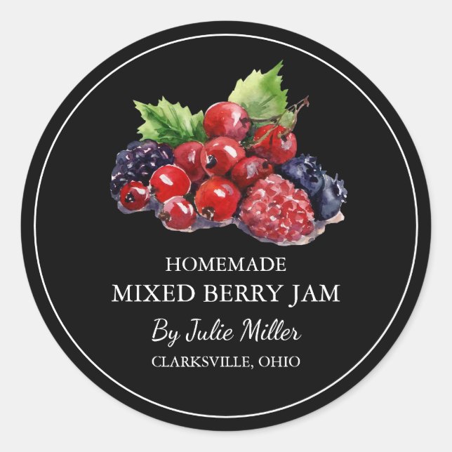 Adesivo Rótulo Simples de Emperramento de Berry Misto (Frente)