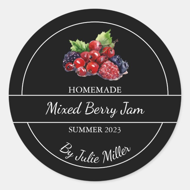 Adesivo Rótulo Simples de Emperramento de Berry Misto (Frente)