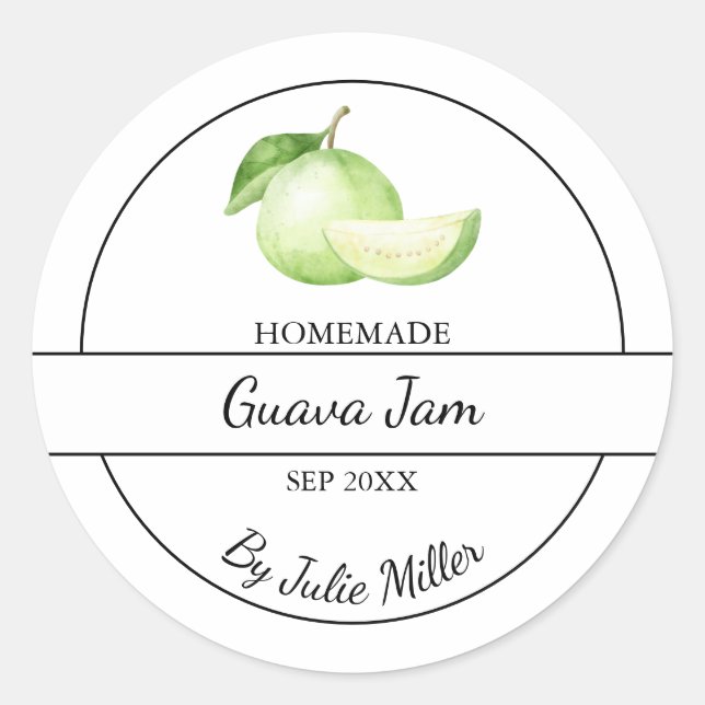 Adesivo Rótulo Simples de Emperramento de Guava Homemade (Frente)