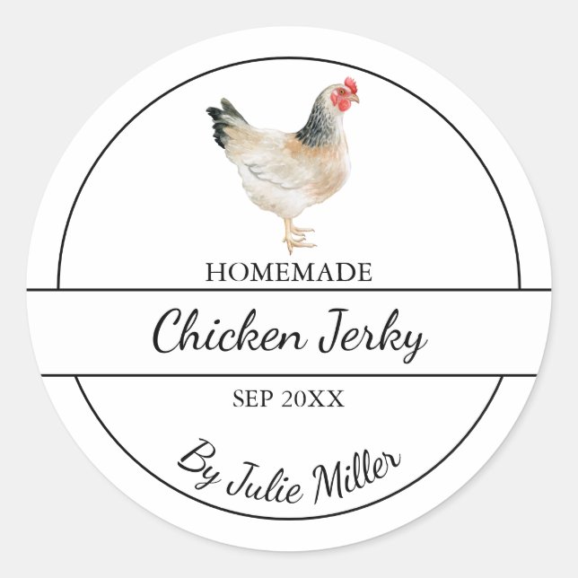 Adesivo Rótulo Simples de Frango Caseiro (Frente)