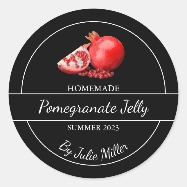 Adesivo Rótulo Simples de Geleia de Pomegranato (Frente)