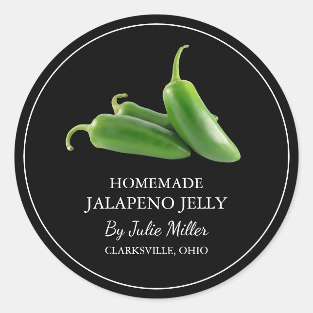 Adesivo Rótulo Simples de Jalapeno Jelly (Frente)