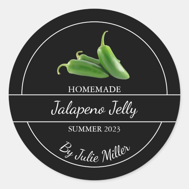 Adesivo Rótulo Simples de Jalapeno Jelly (Frente)