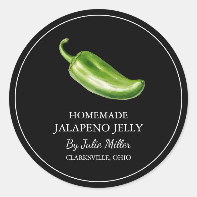 Adesivo Rótulo Simples de Jalapeno Jelly (Frente)
