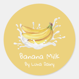 Adesivo Rótulo Simples de Leite de Banana Fofo