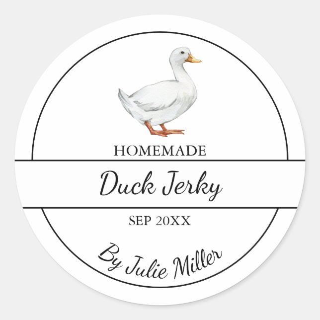Adesivo Rótulo Simples de Pato Homemado (Frente)