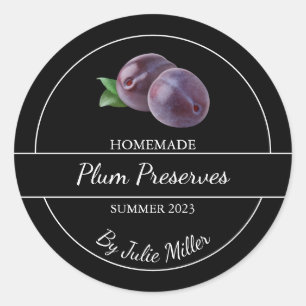 Adesivo Rótulo Simples de Preservação de Plum Homemade