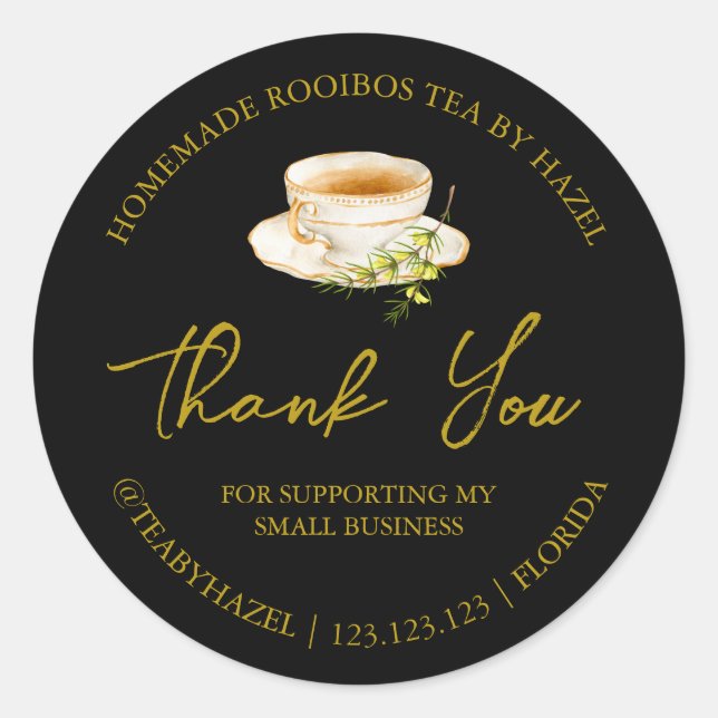 Adesivo Rótulo Simples de Roibos Homemade (Frente)