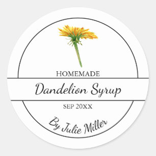 Adesivo Rótulo Simples de Xarope Dandelion Homemade Bran