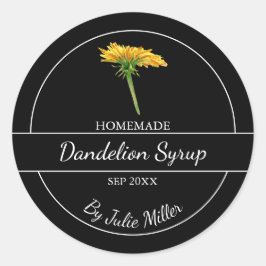 Adesivo Rótulo Simples de Xarope Dandelion Homemade | Pret