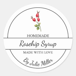 Adesivo Rótulo Simples de Xarope de Rosehip