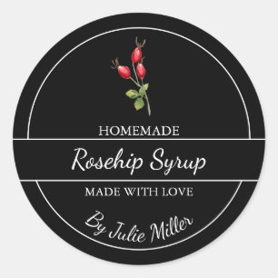 Adesivo Rótulo Simples de Xarope de Rosehip