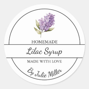 Adesivo Rótulo Simples de Xarope Lilac Homemade