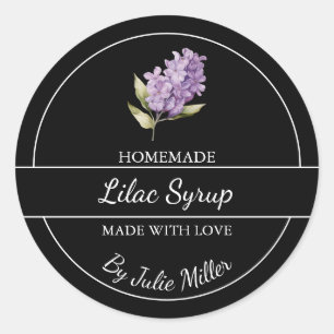 Adesivo Rótulo Simples de Xarope Lilac Homemade