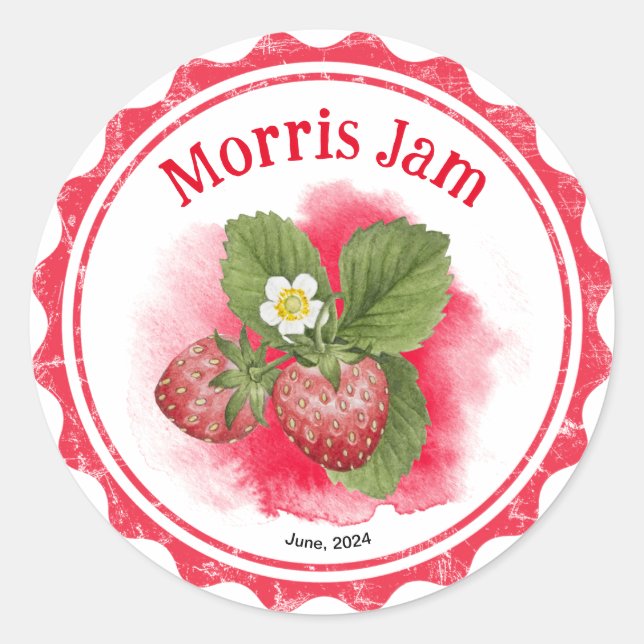Adesivo Rótulo Strawberry Jam (Frente)