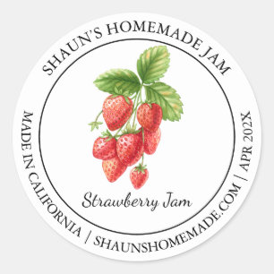 Adesivo Rótulo Strawberry Jam Modern
