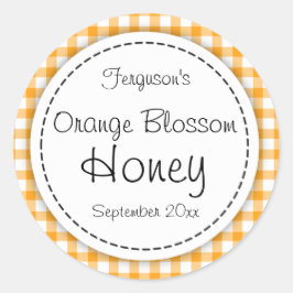 Adesivo Rótulo superior do pote laranja redondo flor de me