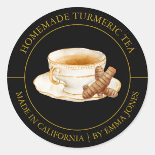 Adesivo Rótulo Turmeric Tea Modern