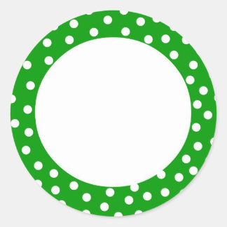 Adesivo Rótulo verde e branco da bolinhas