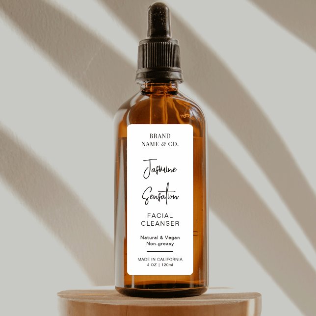 Adesivo Rótulo Vertical do Frasco Cosmo Moderno Elegante 4 (Simple vertical rectangle labels for 4 OZ or 8 OZ cosmetic bottles *verify size*)