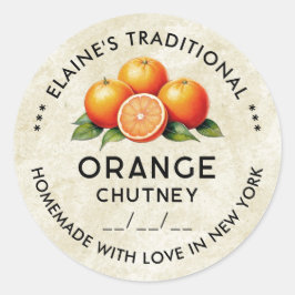 Adesivo Rótulo vintage de chutney de laranja caseiro