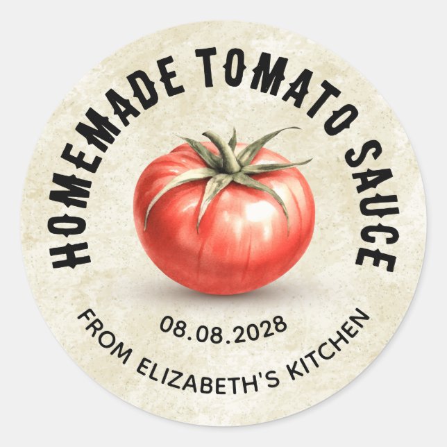 Adesivo Rótulo vintage de conserva de Molho de Tomate (Frente)