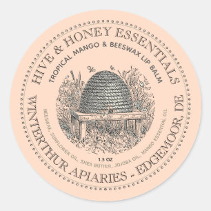 Adesivo Rótulo Vintage Skep Hive & Honey Essentials 