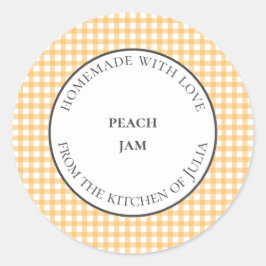 Adesivo Rótulos amarelos de gingão para potes de comida pa