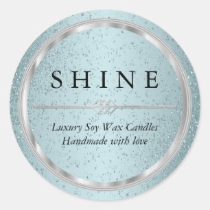 Adesivo Rótulos Azuis de Prata Metálica bonito e Azul Aqua