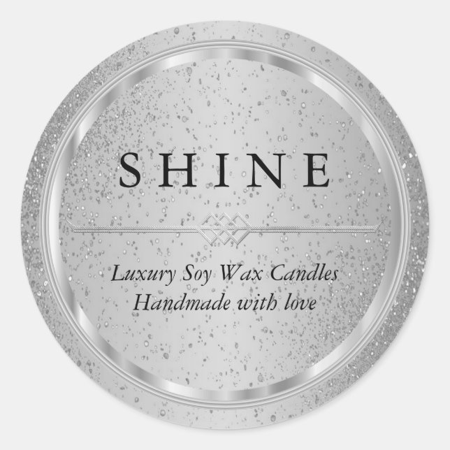 Adesivo Rótulos bonito de Prata Metálica e Largura de Prat (Frente)