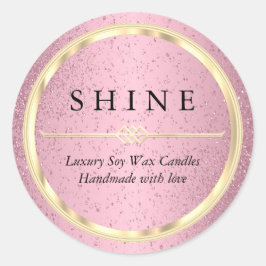 Adesivo Rótulos bonito, Dourados e cor-de-rosa, em metal