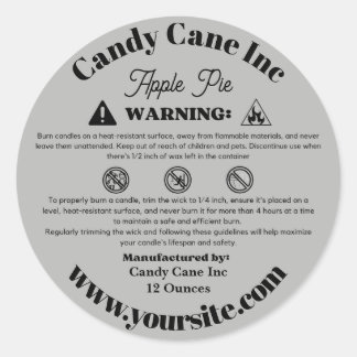 Adesivo Rótulos de advertência de velas personalizados Peq