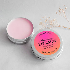 Adesivo Rótulos de Bálsamo Labial Rosa Laranja Gradiente R
