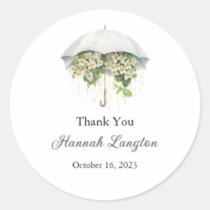 Adesivo Rótulos de Chá de Noiva, Noiva Clássica Redonda 