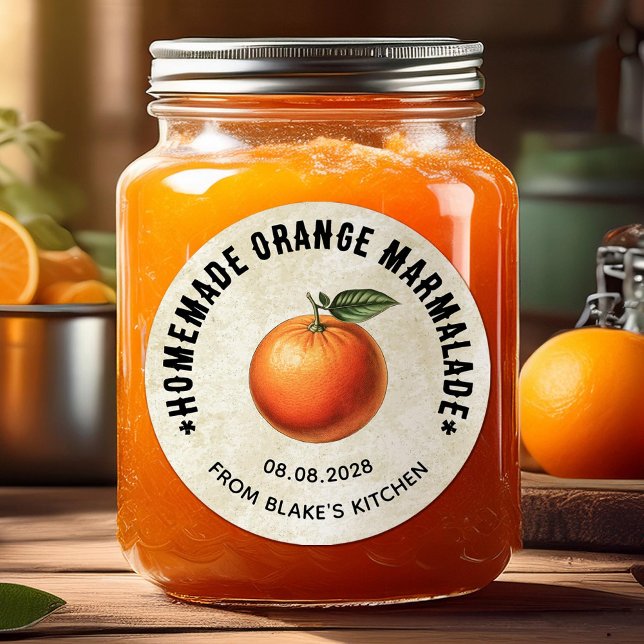 Adesivo Rótulos de conserva de marmelada de laranja em est (Criador carregado)