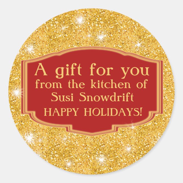 Adesivo Rótulos de cookie de aparência brilhante para pers (Frente)