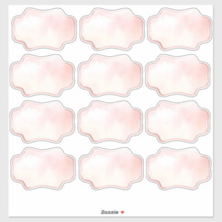 Adesivo Rótulos de cor-de-água cor-de-rosa-claro