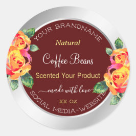 Adesivo Rótulos de embalagem de produtos Florais Prata Bor