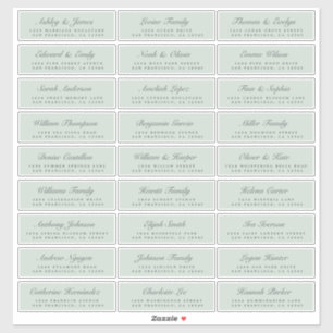 Adesivo Rótulos de Endereço Convidado do Casamento Verde d