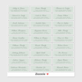 Adesivo Rótulos de Endereço Convidado do Casamento Verde d