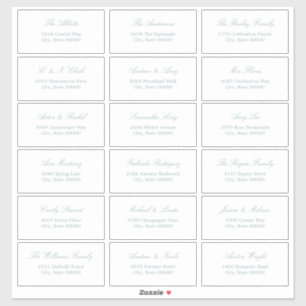 Adesivo Rótulos de Endereço Convidado do Sea Glass Script