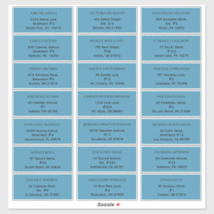 Adesivo Rótulos de Endereço Convidado para Casamento Azul 