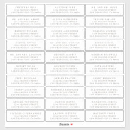 Adesivo Rótulos de Endereço Convidado para Casamento Simpl