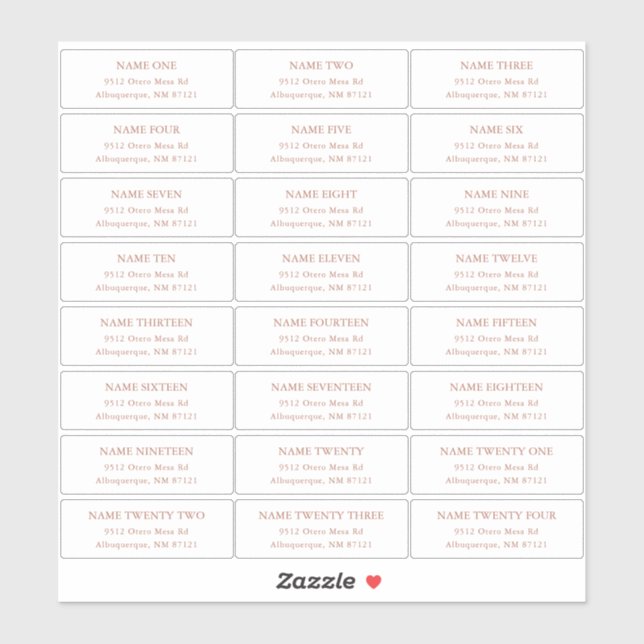 Adesivo Rótulos de Endereço Convidado Terra Cotta (Folha)