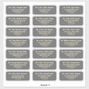 Adesivo Rótulos de Endereço de Convidado de Cinzas Escur