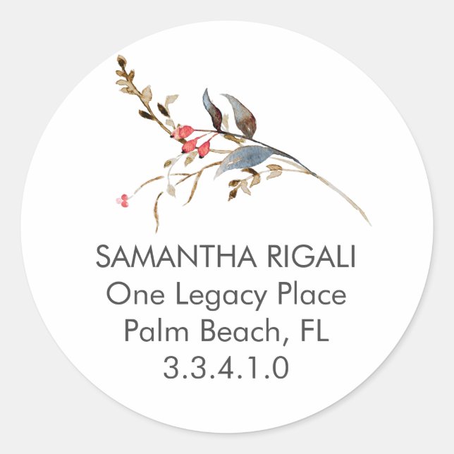 Adesivo Rótulos de Endereço de Devolução de Cores Aquática (Frente)