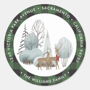Adesivo Rótulos de Endereço de Regresso de Natal Rustic